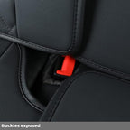 Leatherette Car Back Seat Covers, Universal Fit for Most Cars, SUV, Sedans and Pick-up Trucks, Black/Red