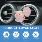 MLY Cute Pig Car Air Freshener Vent Clips, Rotating Windmill Car Vent Air Clip, Creative Fan Outlet Vent Fresheners, Auto Animal Dashboard Trim Clips, Interior Decoration Accessories (Pig)