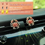 2Pcs Crab Air Freshener Vent Clip, Cute Air Diffuser Clips, Bling Rhinestone Car Outlet Decor, Crab Car Accessories for Women