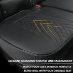 GIANT PANDA PU Leather Rear Seat Cover Protector, Anti-Slip Adjustable (50~55.5'') – Fits 90% Vehicles (Excludes Large SUVs/Trucks) - Black