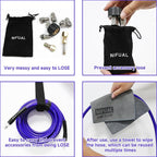 NIFUAL 100FT Sewer Jetter Kit for Pressure Washer, 5800PSI Drain Cleaner Hose 1/4 Inch NPT Corner, Rotating and Button Hose Sewer Jetting Nozzle Waterproof Tape Pearl Corsage Pin Spanner Glove