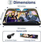 GENANY Villain Character Windshield Sun Shade for Car SUV Truck (55x30 Inches), Sun Shade Windshield, Shades for Front Windows, Horror Sunshade for Car Windshield, Protector Blocks UV
