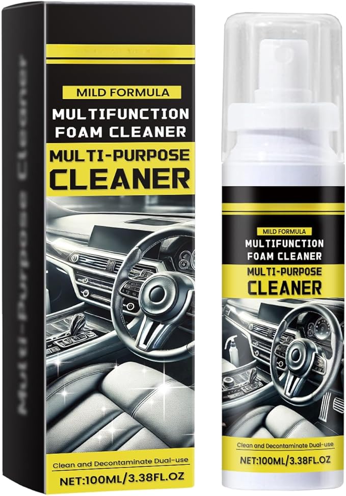 Automotive interior cleaner Indoor decoration cleaner Car seat cleaner Suitable for leather, vinyl, plastic, rubber, etc (2pc)