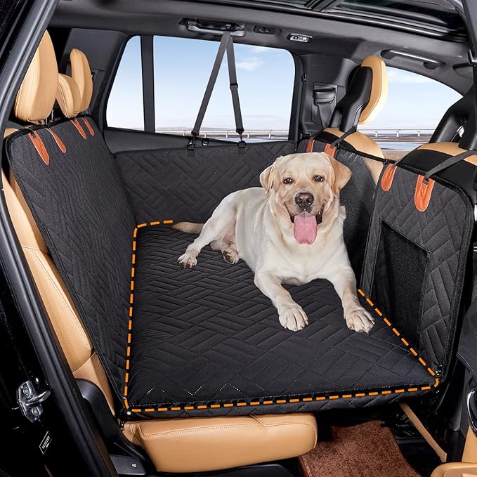 YJGF Dog Mat for Back Seat Extender for Dogs,Dog Bed for Car,Hard Bottom Car Seat Cover for Dogs,Pet Cover for Hammock for Car (Black, for car Back seat Extender)