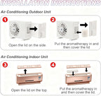 Car Air Freshener Vent Clip - Creative Air Conditioner Shape Solar Powered Aromatherapy Diffuser for Car Interior, Cars Smell Eliminator with 2 Refills, Funny Gift for Men & Women (Gold, 2 PCS)
