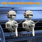2Pcs Car Air Fresheners, Cute Bear Pilot Automotive Air Outlet Creative Car Perfume Diffuser, Automotive Accessories Air Vent Decoration with 8 Fragrant Tablets (White 1+White 1)
