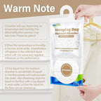 ZSZMFH 12 Pack Moisture Absorber Hanging Bags, Fragrance Free Humidity Packs, 15 OZ Dehumidifier Bags Effectively Trap Extra Moisture,Hanging Closet Dehumidifier Bags-425g/pack