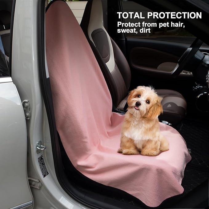 Waterproof Sweating Car Seat Cover for Post Gym Workout, Running, Swimming, Beach and Hiking, Universal Fit Non-Slip Bucket Seat Protector for Cars SUV Trucks, Machine Washable (Pink)