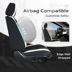 Coverado Seat Covers, Car Seat Covers Full Set, Leather Seat Covers for Cars, Car Seat Protector, Black Car Seat Covers Front Seats and Back Seats Universal Fit for Most Cars White