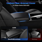 Autorder Center Console Cover for Nissan Sentra 2020 2021 2022 2023 2024 2025 Accessories Carbon Fiber Armrest Cover Anti-Scratch Middle Console Pad Leather Armrest Protector