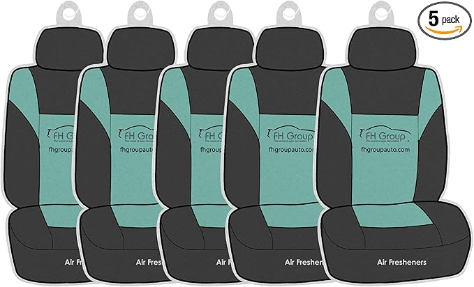 FH Group Car Hanging Air Freshener-Mini Seat Cover Design, Hudson Mist Scent- Long lasting for Auto, Home or Office-5 Pieces