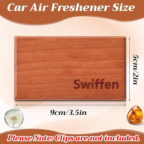 2 Pcs Wood Car Air Freshener Starter Refill Kit Car Odor Eliminator, Scent Deodorizer Vehicle Scent Diffuser for Cabin, Truck & Suv Visor Clip, No Clip Included(Amber, Earthy)