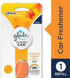 Glade PlugIns Car Air Freshener Starter Kit, Hawaiian Breeze, 1 Warmer + 4 Refills