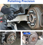 Linkstyle Wheel Hub Cleaning Kit, Aluminum Alloy Hub Cleaning Tool with 7 Abrasive Pads and 2 1/2" Adapters, Drill Attachment Compatible with Power Drill & 1/2" Impact Driven Wrench