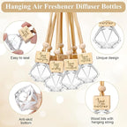 20 Pcs Employee Appreciation Gifts Bulk Empty Car Diffuser Air Freshener Ornament Hanging Glass Essential Oil Bottle Thank You Gift for Staff Teacher Students Nutritionist