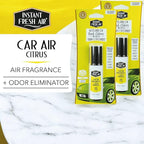 2-Pack: Dual-Action CAR AIR Freshener Citrus - Instantly Eliminates Odors from Smoke, Food, Pets, Must and more in 2 Seconds, For Commuters, Pet Owners, Rideshare Drivers, 1.35 Oz. - INSTANT FRESH AIR