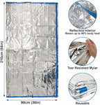 Mylar Emergency Thermal Blanket Sleeping Bag for Survival (2 Pack), Thick Reusable Mylar Space Blankets Bulk 84"L x 36"W Emergency Foil Blankets for Camping, Warmth, Runners, Spa, First Responders