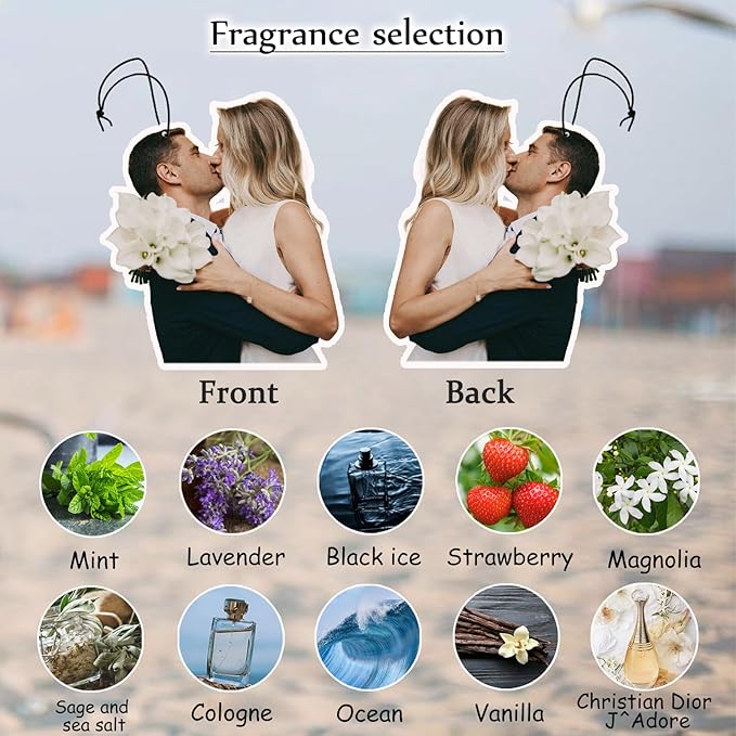 6pcs Custom Air Fresheners with Picture, Custom Air Fresheners, Personalized Double Sided Photo Air Freshener, Personalized Air Freshener for Car Wardrobe Bathroom Hanging Ornaments