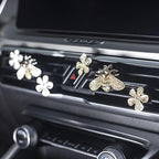 2 Pieces Small Bee Air Vent Clips Bling Bee Car Accessories Cute Car Air Freshener Rhinestone Gift Decorations Charm Car Clip Interior Air Vent Decor