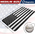 American Flag Windshield Sun Shade, High-Resolution Car Sun Shield with Mirror Cut-Out for Automotive Interior Sun and Heat Protection, Folding Sunshade with Storage Bag - Medium, Black & White