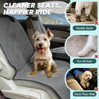 VIVAGLORY Dog Front Seat Cover Seatflex Car Seat Protector for Dog, Car Cover for Pet, Front Single Bucket Captain Chair Protector, Standard, Grey, 1Pack