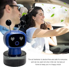 Smart Cute Robot Car Air Freshener, Fine Spray Car Aromatherapy Machine with Four-Gear Adjustment, Auto On/Off Mini Robot Fillable Essential Oil Diffuser for Vehicle Home Office (Ocean)