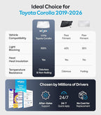 Wigoo for Toyota Corolla Windshield Sunshade [OEM Design, 100% Sun Blockage] Foldable Heat Insulation Sun Shade with Storage Bag, for Toyota Corolla (2019-2026), Silver Coating