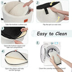 Dog Car Seat for Small Dogs Up to 30 Lbs,Ultra Soft Fabric Fill in Comfy Memory Foam,Happy Pet Ride,2 Safety Dog Leashes,Fully Detachable and Washable,Anti Slip Base(Beige)