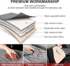 1 Pack Leather Front Car Seat Cover, Universal Sideless Car Seat Protector with Storage Pocket and Seat Belt Pad, Waterproof Automotive Seat Cover Cars Trucks SUV(Grey)