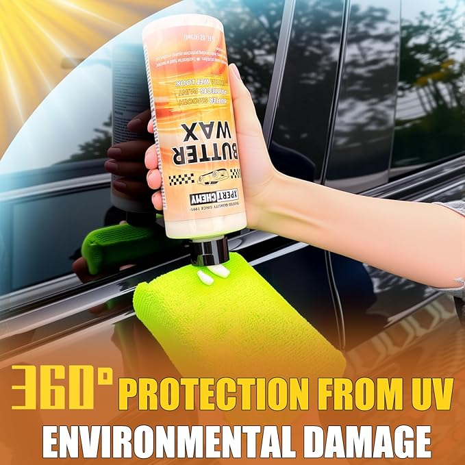 Butter Wet Wax for Car, Polishes and Protects, High Gloss Shine Wax for Cars, Trucks, SUVs, RVs, Long-lasting Shine,16oz