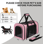 Carriers Soft-Sided Pet Carrier Pink for Medium Large Cats Dogs Undertake 35Lbs,Ventilated Mesh Windows,Top Load Cat Carrier with Airline Approved(X-Large,Pink)