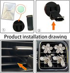 Bling Bee Flower Air Vent Clips, Crystal Daisy Car Air Fresheners Vent Clips Car Diffuser Vent Clip Rhinestone Decoration Interior Decor Bling Accessories for Women (Bee & Daisy)