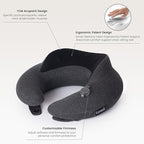 Inflatable Neck Pillow, Premium Travel Neck Pillow for Airplane Headrest Sleep - 3rd Generation, Double Comfort Plane Pillow for Long Flight