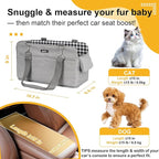 Console Dog Car Seat for Small Dogs Cats Up to 12lbs, Anti-Collapse Pet Armrest Booster Seat with Soft Pillow,Non-Slip Seat Rails Hooks & Safety Belt, Portable Car Accessories for Pets Travel