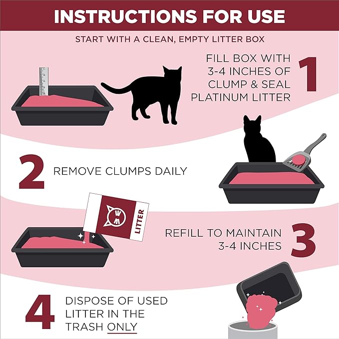 ARM & Hammer Clump & Seal Platinum Cat Litter, Multi-Cat, 14-Day Odor Control, Rock-Hard Clumps, 18 lbs – Powerful Odor Eliminator with Baking Soda