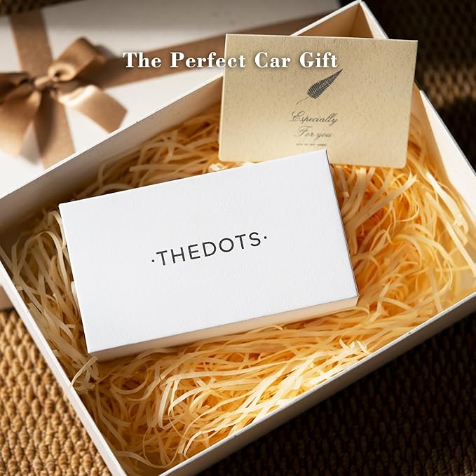 THEDOTS Green Luxury Car Air Freshener, Refillable Car Freshener Vent Clip, New Car Gift for Men, Amber Moss Scent