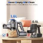 Cordless Vacuum Cleaner, Stick Vacuum Cleaners for Home with 40Kpa Powerful Suction, 45 Mins Runtime, 1.6L Dust Box, Anti-Tangle, 8-in-1 Rechargeable Vacuum for Hardwood Floor, Carpet, Pet Hair