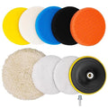 6 Inch Buffing Polishing Pads&Wool Buffing Pad ，with M14 Drill and 6 Inch Backing for Car Buffer Polisher, Washing Cleaning Waxing Dusting, 10PCS