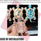 2 PCS Sea Turtles Car Air Fresheners Vent Clips, Cute Sea Turtles Decor Ocean Themed, Glamorous Turtle Car Accessories for Women, Refillable Interior Decoration Outlet Diffuser (Pink)