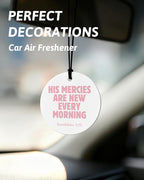 Pink Christian Car Air Freshener 4 Pcs, Coquette Pink Bow Bible Verse Religious Hanging Air Freshener for Cars Closet Drawer Books, Cute Christian Car Accessories Mirror Decor for Women