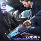 Handheld Vacuum Cordless, 15000PA Strong Suction Hand Held Car Vacuum Cleaner Rechargeable, Portable Hand Vacuum with Multi-Nozzles & Washable Filter for Home Office, Car, Pets