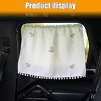 Car Side Windshield Sunshade, UV Protection Auto Window Sunshades Curtain for Baby, Universal Automotive Travel Blackout Privacy Accessories for Car Interior (Five Small Tulips)