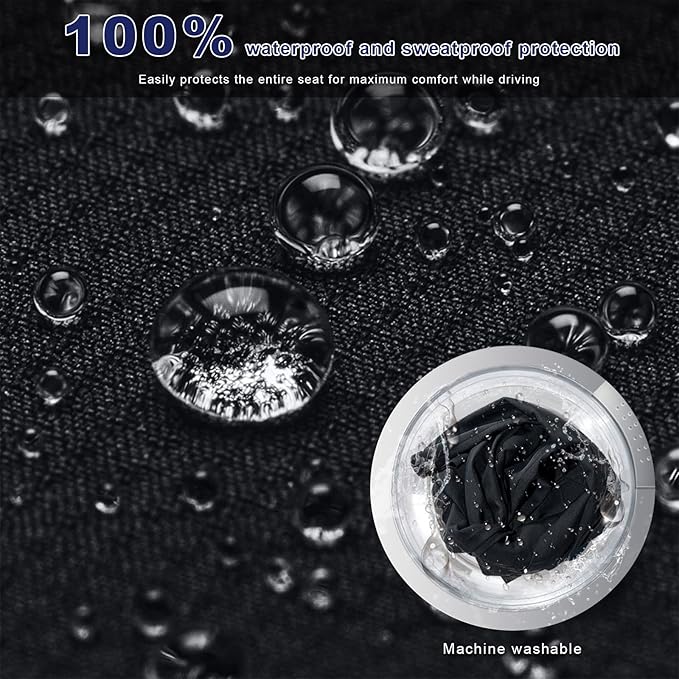 Waterproof Car Seat Cover, Premium Terry Cloth Sweat Towel Front Seat Protector, Washable Non-Slip Automotive Bucket Seats Covers, Ideal for Post Gym Workout Running Swimming (White)