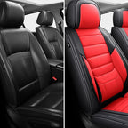 Front Car Seat Covers, Leather Car Seat Covers, Fit for Most Cars SUV and Most Sedan Red