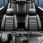 CX-30 Car Seat Covers Custom Fit for Mazda CX-30 2020-2026, Full Coverage Premium Leather Waterproof Breathable Seat Covers, Automotive Seat Protectors, Airbag Compatible(Full Set Seats, Black)