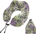 Large Wildflower Purple Portable U-Shape Travel Pillow for car Travel kit Sleeping Lumbar Support