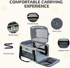 Lekereise Top-Expandable Pet Carrier 17x11x9.5 Inch Alaska Hawaiian Airline Approved Soft Sided Underseat to 12lbs Travel Carriers for Small Cats and Dogs with Locking Safety Zippers Anti-Scratch Mesh