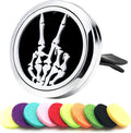 AZNECK Car Diffuser Vent Clips Aromatherapy Essential Oil Car Diffuser Vent Clip Air Freshener 10 Felt Pads Skull Gesture Car Accessories for Women Gifts