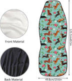BIGCARJOB Dachshund Car Seat Cover Set for Women Cute Auto Interior Accessories Vehicle Bucket Seat Pad Auto Front Seat Protectors Fit Most Vehicle Cars Sedan