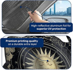 GENANY Celestial Windshield Sun Shade for Car SUV Truck (55x30 Inches), Front Window Visor for Windows, Protector Blocks UV
